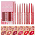 12 Colors Lip Liner Pencil Set - Waterproof Matte Lipstick