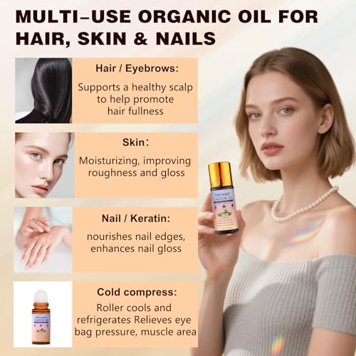 Organic Castor Oil with Rose Quartz Roller - 2 Pack