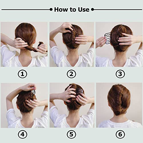 7 Pcs Metal Hair Side Combs for Bun & Updo Hairstyles