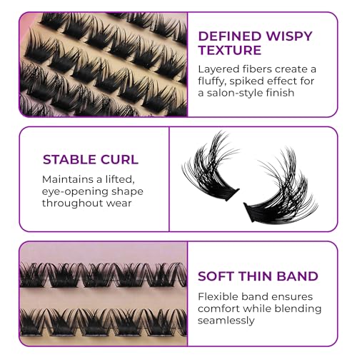 80D Wispy Lash Clusters DIY Kit – Full Volume, 10-18mm Mixed Length