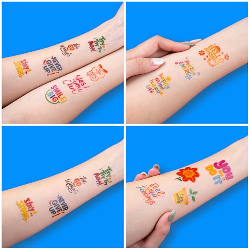96 PCS Motivational Temporary Tattoos for Kids | Party Favors