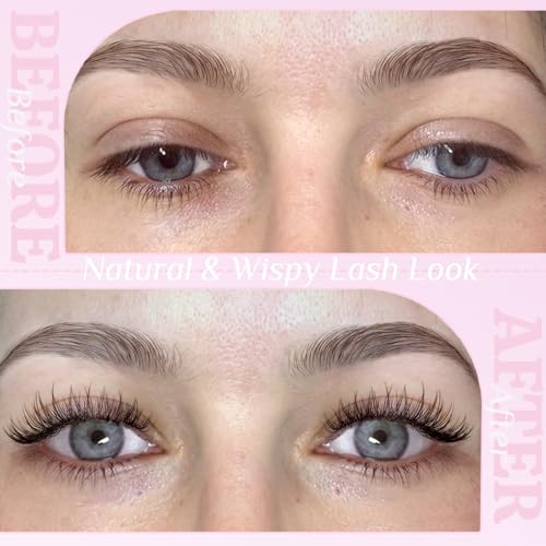 Natural Lash Clusters Wispy Clear & Black Band Cluster Eyelash Extensions 10-12MM Short Natural Look C Curl Thin Band False Eyelashes