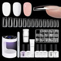 AILLSA Gel Nail Kit with U V Light, 224 Pcs Medium Square Nail Tip with Gel Glue
