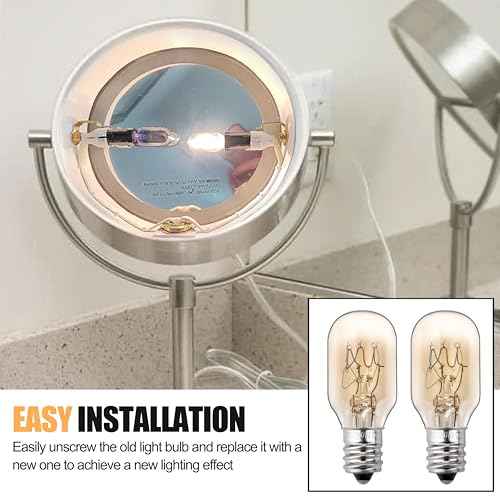 20W, 120V Incandescent Bulb Replacement, Suitable for Conair RP34B Illuminated Makeup Mirror, E12 Candle Holder Base, 2700K (20W 120V Bulb*2)