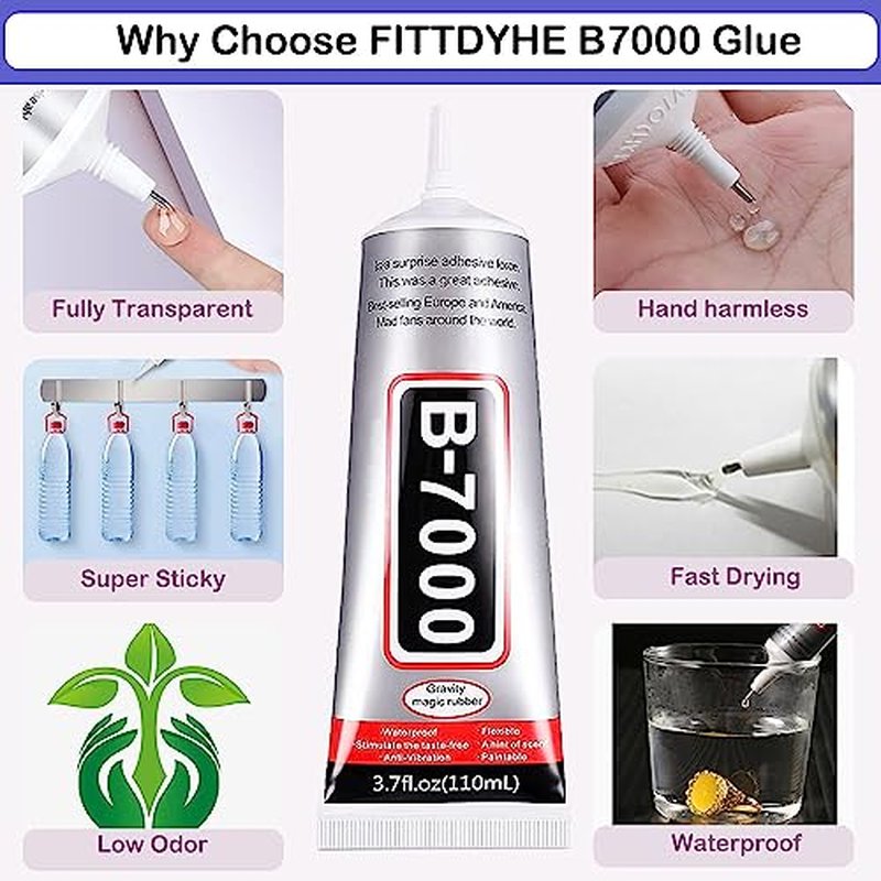 B7000 Clear Adhesive Glue Kit for Crafts - 2PCS 110ml with Tools