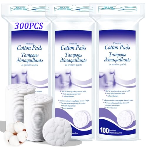 Cotton Rounds 300 Count Lint-Free Makeup Remover Pads