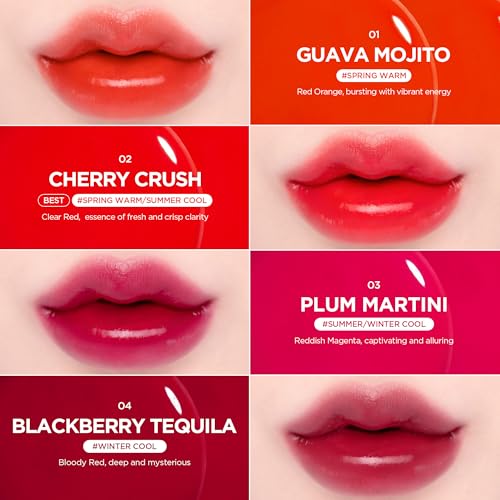 lilybyred Juicy Liar Water Tint | Korean Vivid Water-Gel Lip Stain, Fresh Fruit Colors, Intense Long-Lasting Stain, Moisturizing, Transfer-Proof, Lightweight Finish, 0.16 oz. (04 Blackberry Tequila)
