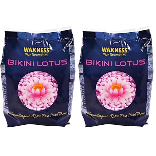Waxness Premium Luxury Bikini Lotus Hard Wax Beads 0.8 lb / 400g (Pack of 2)