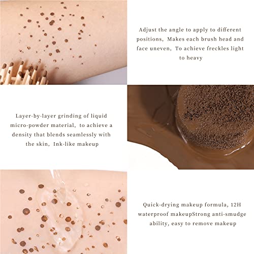LAIKME Freckle Stamp Pen, Fake Freckles Stamp Air Cushion, Waterproof Long Lasting Quick Dry Faux Freckle Maker, Natural Sunkissed Lifelike Freckle Stain Makeup (Light Brown)