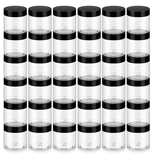 36 Pack 2 OZ Plastic Jars with Lids, BPA Free Containers