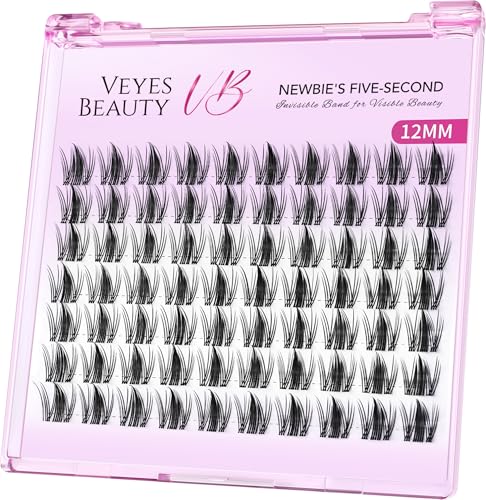 VEYESBEAUTY Lash Clusters 12mm Wispy DIY Eyelash Extensions