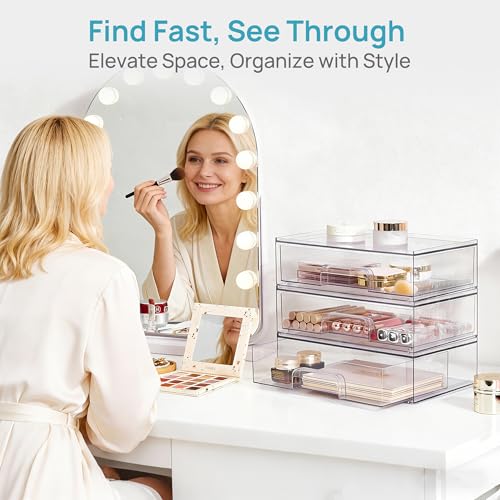 Vtopmart Clear Stackable Storage Drawers 2-Pack