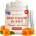 Whipped Beef Tallow Face Balm with Honey & Calendula - 4oz