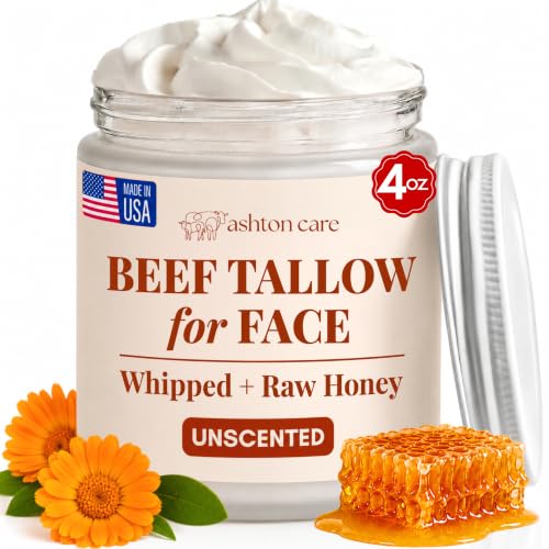 Whipped Beef Tallow Face Balm with Honey & Calendula - 4oz