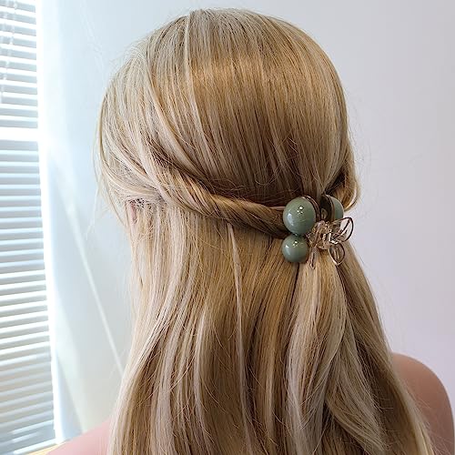 PAPARELA Hair Clips 3 Pcs Pearl Claw Clips Large Pearl Hair Clips for Women Strong Hold Cute Claw Clips for Thick Hair Pretty Fancy Hair Clips Hair Accessories for Women and Girls