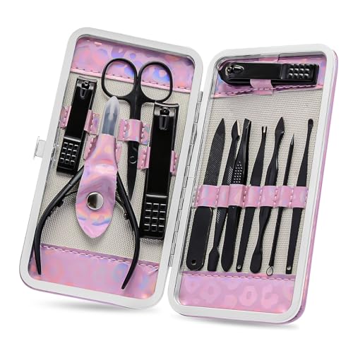 ANRUI 12-Piece Stainless Steel Manicure & Pedicure Kit