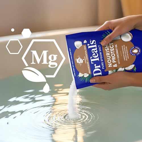 Epsom Salt Magnesium Soak with Coconut Oil - 3 lbs Relaxing Bath Treatment