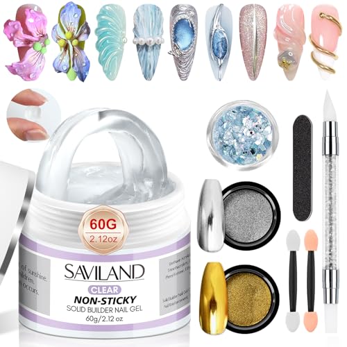 SAVILAND Solid Builder Nail Gel 60g - Non-Sticky 3D Sculpting