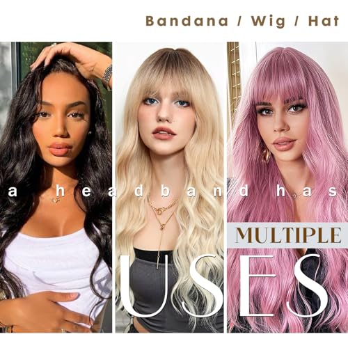 Velvet Wig Grip Band 2-Pack with 4 Wig Caps