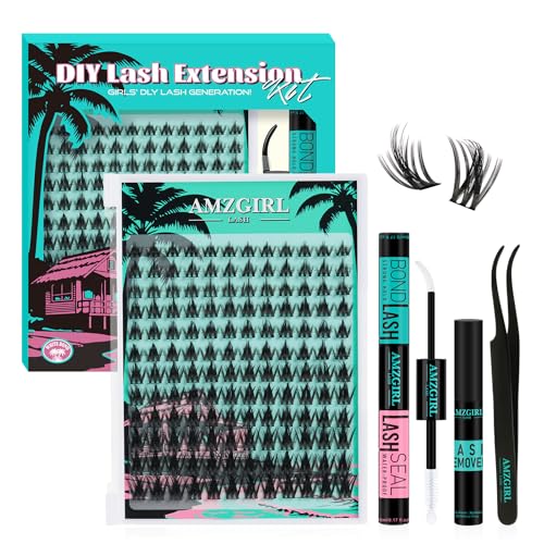 Fairy Eyelash Clusters DIY 144Pcs Lash Extension Kit Natural Lashes Clusters Kit with Lash White Bond and Seal,Lash Remover and Tweezers for Anime Cluster Eyelash Extensions Kit(Holiday-C-8-18mm)
