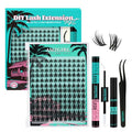Fairy Eyelash Clusters DIY 144Pcs Lash Extension Kit Natural Lashes Clusters Kit with Lash White Bond and Seal,Lash Remover and Tweezers for Anime Cluster Eyelash Extensions Kit(Holiday-C-8-18mm)