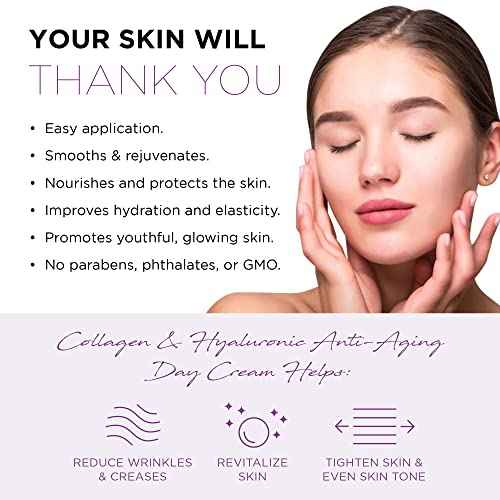 Azure Cosmetics Collagen & Hyaluronic Acid Face Moisturizer - Dermatologist Tested, Anti-Aging Cream for Fine Lines & Wrinkles - Ultra Hydrating Face Cream - Korean Skin Care - Day & Night Duo Set