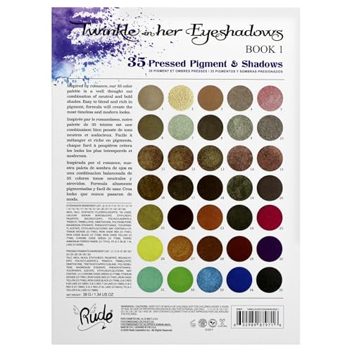 Rude Cosmetics Twinkle In Her 35 Eyeshadows Palette - Book 1 for Women - 1.34 oz Eye Shadow