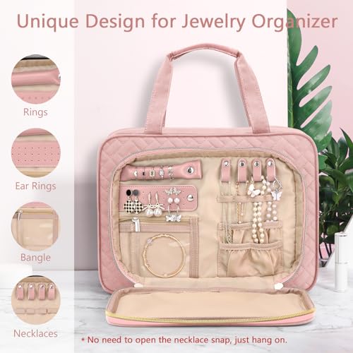 Wedama TSA Approved Toiletry Bag + Hanging Travel Toiletry Bag with Jewelry Organizer Compartment Large Makeup Bag for Travel Business Trips Camping Bathroom
