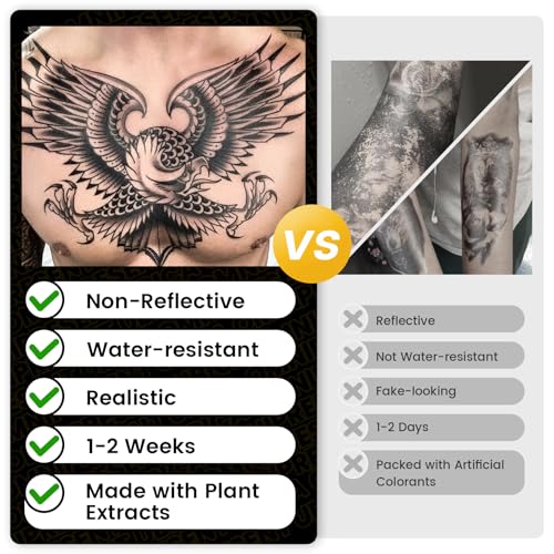 Semi Permanent Dragon Tattoo Stickers - 2 Sheets, 7-15 Days