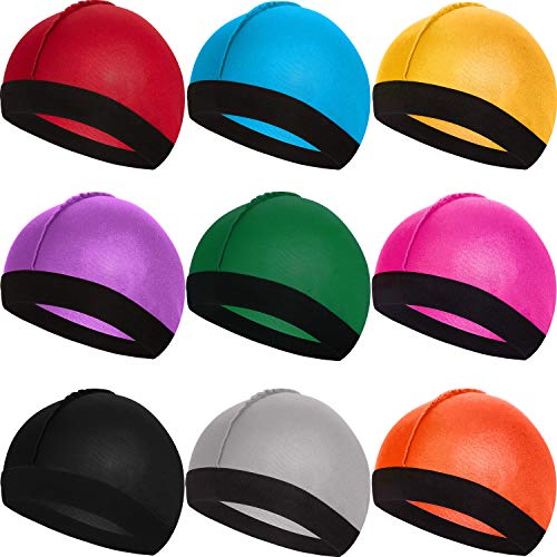 SATINIOR Men's Silky Wave Caps - 9-Pack Elastic Band Wave Hats for Men