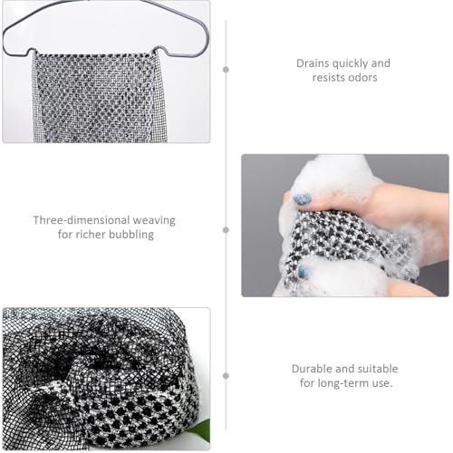 Alorin Exfoliating Shower Towel, Alorin Silver Towel, Exfoliating Skin Bath Loofah, Premium Scrub Wash Cloth for Body Face, Exfoliating Washcloth for Men and Woman (Pink)