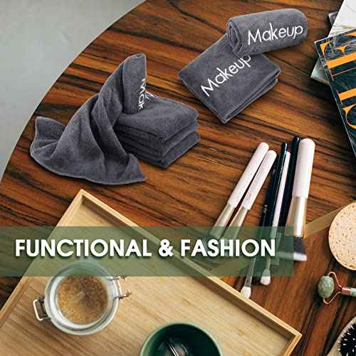 Shimeyao 20 Pack Makeup Towels Gray Makeup Washcloths for Face Classic Soft Microfiber Remover Cloth 13x13 Inch Quick Dry Face Towels for Cleansing Hand