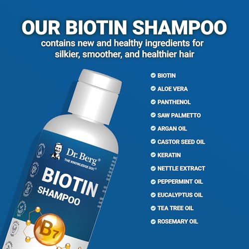 Dr. Berg Biotin Shampoo for Men & Women - 8 Fl Oz, Paraben-Free