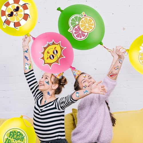 72-Piece Lemon Party Favors Kit - Balloons & Tattoos