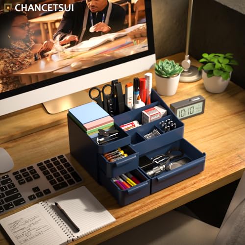 Makeup Organizer with Drawers, Countertop Organizer for Vanity, Bathroom and Bedroom Desk Cosmetics Display Case,Desktop Dresser Sundries Storage Box for Brushes, Eyeshadow, Lipstick and Nail Polish