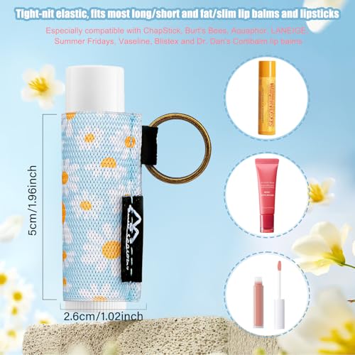 Lip Balm Holder Keychain Clip - Elastic Sleeve for ChapStick