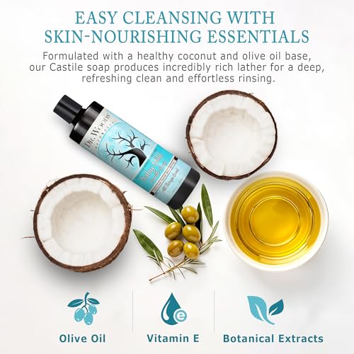 Dr. Woods Unscented Baby Mild Liquid Castile Soap - Gentle Cleanser with Organic Shea Butter, Natural Soap for Sensitive Skin - Paraben, Sulfate, and Phthalate Free - 16 Fl Oz