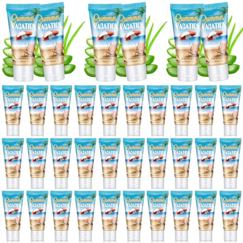 36 Pcs Mini Aloe Vera Gel Bulk for Summer Vacation Party 1oz Travel Size Soothing Moisture Aloe Gel Bulk for Thank You Gifts Summer Party Supplies