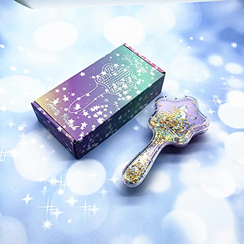 Zou.Rena Little Girls Hair Brush Easily Brushed Through Tangles-No Liquid,Glitter Confetti Unicorn Gifts Play for Kids Age 3-8(Lavender)