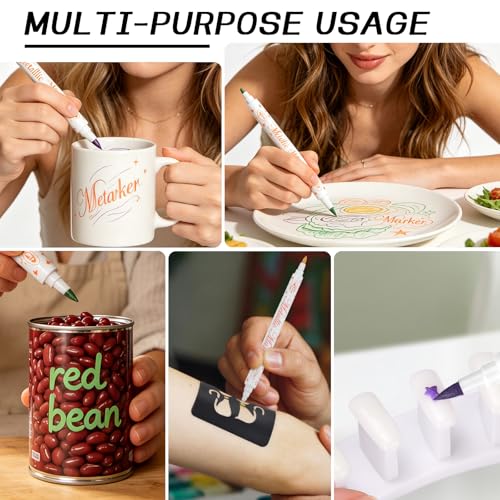 JimKing 12-Color Temporary Tattoo Markers with 6 Stencils