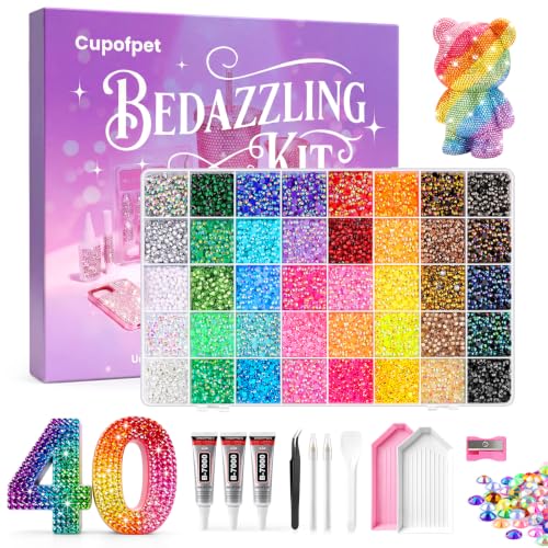 40,000 Pcs Bedazzling Rhinestone Kit with B7000 Glue & Tools