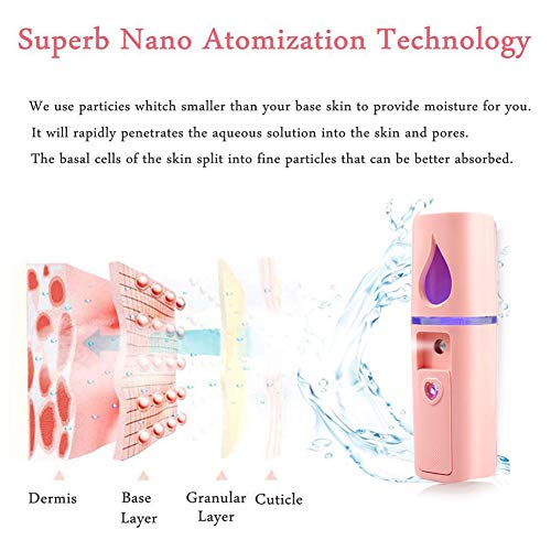 Portable Nano Facial Mist with Mirror & 20ml Water Tank - 2 Pack