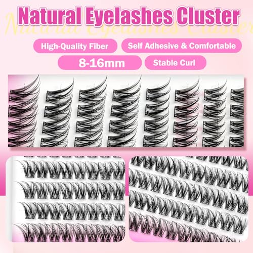 Self-Adhesive Lash Clusters Kit - 8-16mm Pre-Glued Wispy