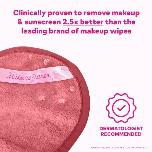 MakeUp Eraser Mini PRO 5pk Gift Set, Erase All Makeup With Just Water, Including Waterproof Mascara, Eyeliner, Foundation, Lipstick, Sunscreen, and More Blush, 5ct