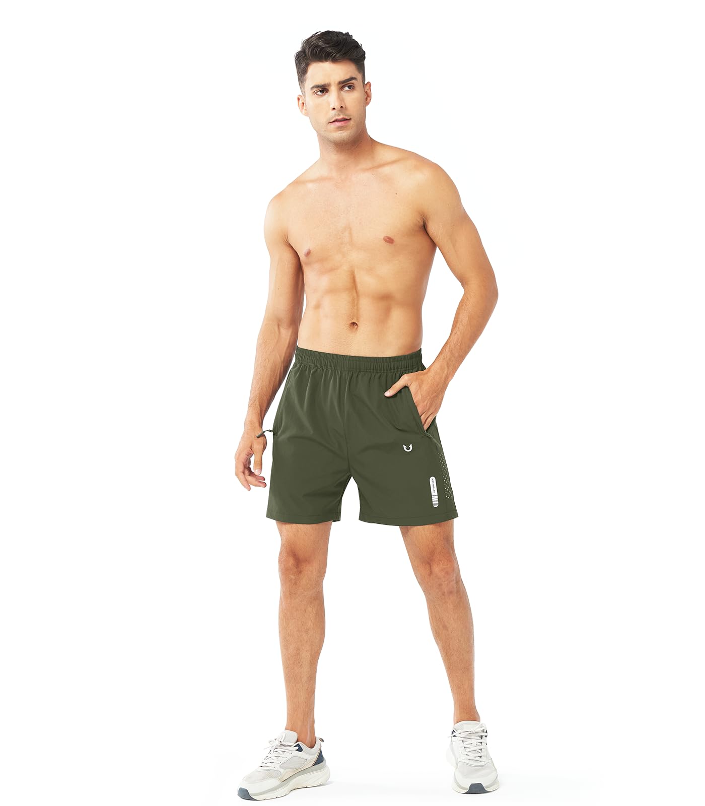 NORTHYARD Men's Athletic Running Shorts Quick Dry Workout Shorts 7"/ 5"/ 9" Lightweight Sports Gym Basketball Shorts Hiking Exercise ARMYGREEN-5inch S