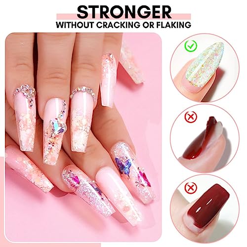 Makartt Acrylic Powder 2oz Pink Colored Glitter Acrylic Nail Powder DIY Nail Art for Beginner Acrylic Nail Powder Nail Extension Carving Gifts for Women Confetti Crush