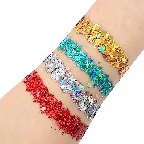 Mermaid Blue Holographic Body Glitter Gel – Water-Based, Vegan