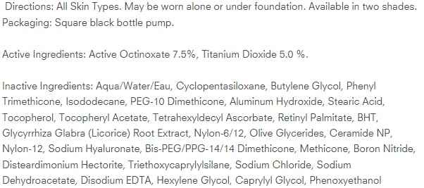 Jolie Tinted Foundation Face Primer SPF 20 Sunscreen, Subtle Radiance/Supreme Hydration - All Skin Types (Light)