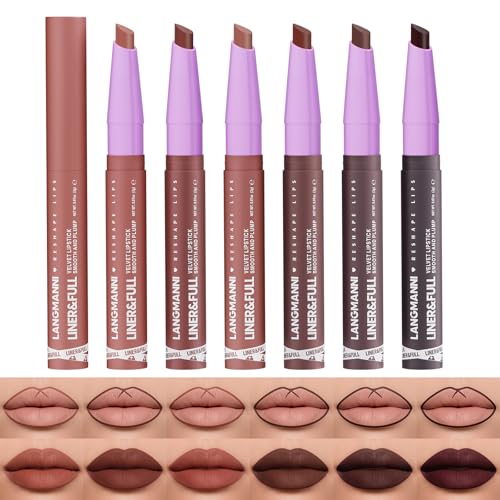BestLand 2-in-1 Lip Crayon Set – 6 Matte Lipstick & Liner Combo