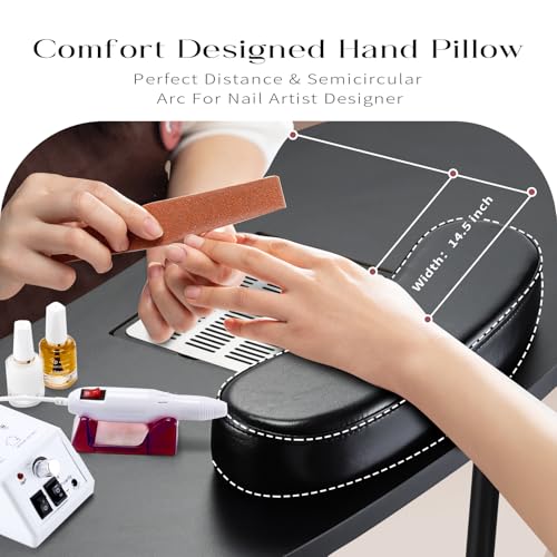 Faquenc Portable Nail Table with Dust Collector & Arm Rest